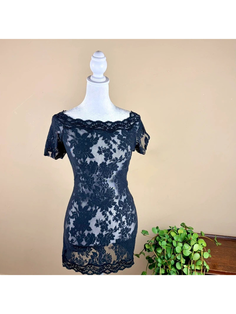 Vintage 2002 Y2K Victoria Secret Size L Sheer Lace Floral Slip Dress